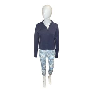 Lululemon Kicking Asphalt Midnight Navy Half-Zip Cropped Jacket, Size 8
